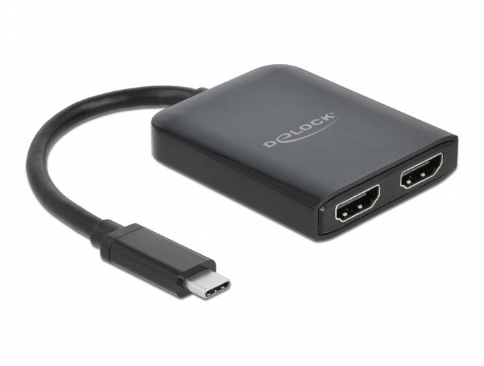 DeLOCK - Highspeed Videoschnittstellen-Converter - HDMI / USB - USB-C (M) bis HDMI (W) - 20cm - Schwarz - 4K Unterstützu-1