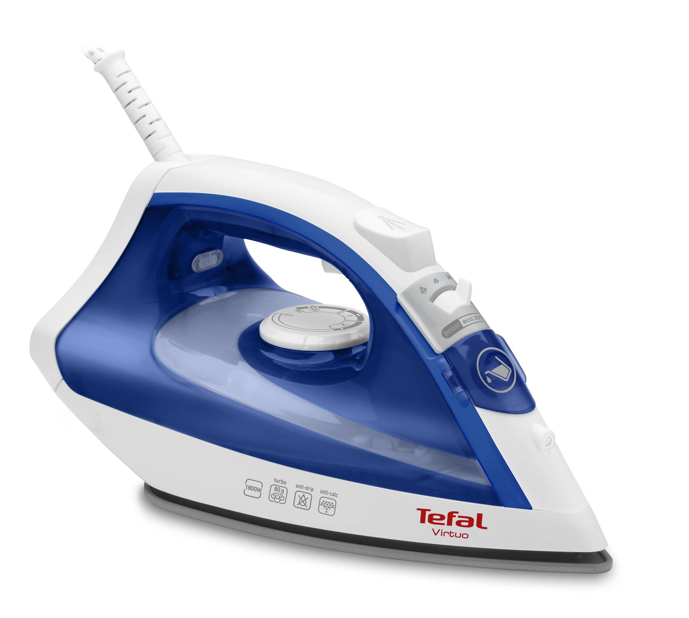 Tefal Virtuo FV1711 Dampstrygejern 1800W BlÃ¥ Hvid-1