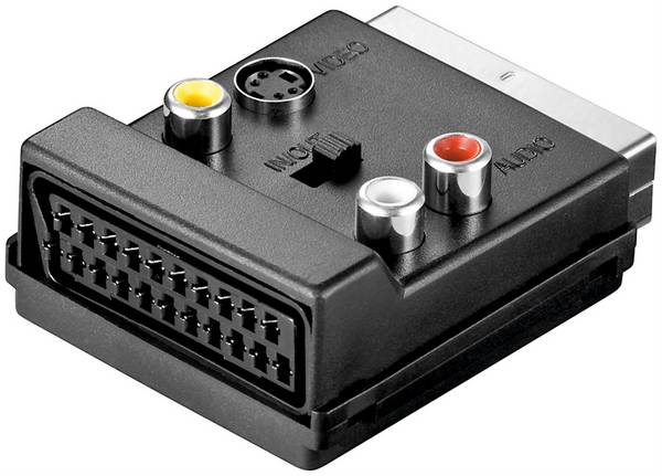Adattatore Goobay da Scart a video composito e S-Video, IN/OUT, con passaggio Scart - Spina Scart (21 pin) > Presa...