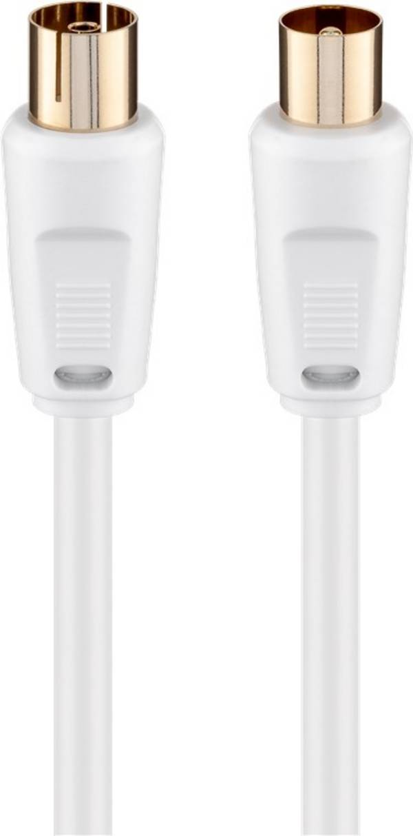 Goobay Cavo antenna (80 dB), doppia schermatura 2.5 m placcato oro, spina coassiale > presa coassiale (completamente sch