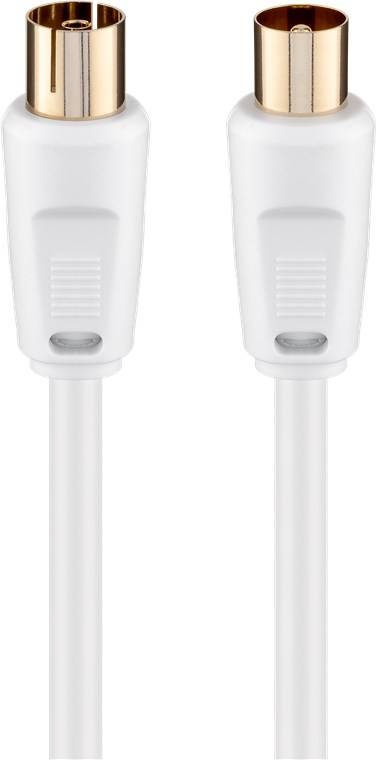 Goobay Cavo antenna (80 dB), doppia schermatura 2.5 m placcato oro, spina coassiale > presa coassiale (completamente sch-0