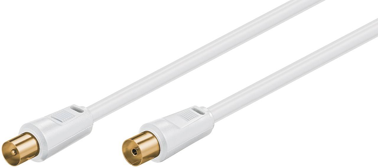 Goobay Cavo antenna (80 dB), doppia schermatura 2.5 m placcato oro, spina coassiale > presa coassiale (completamente sch-1