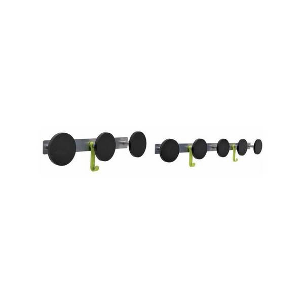 Appendiabiti da Parete Alba - 5 Posti - 81x7x9 cm - PMS5 (Nero e Acciaio)