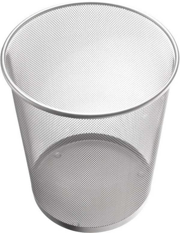 helit Papierkorb Mesh, aus Drahtmetall, 23 Liter, silber pulverbeschichtet, Durchmesser: 295 mm, Höhe: 345 mm - 1 Stück
