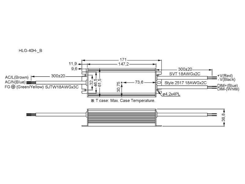 HLG-40H-12B - Mean Well Alimentatore LED 320 W Tensione Costante 12V - Dimmerabile 3 in 1 IP67-1