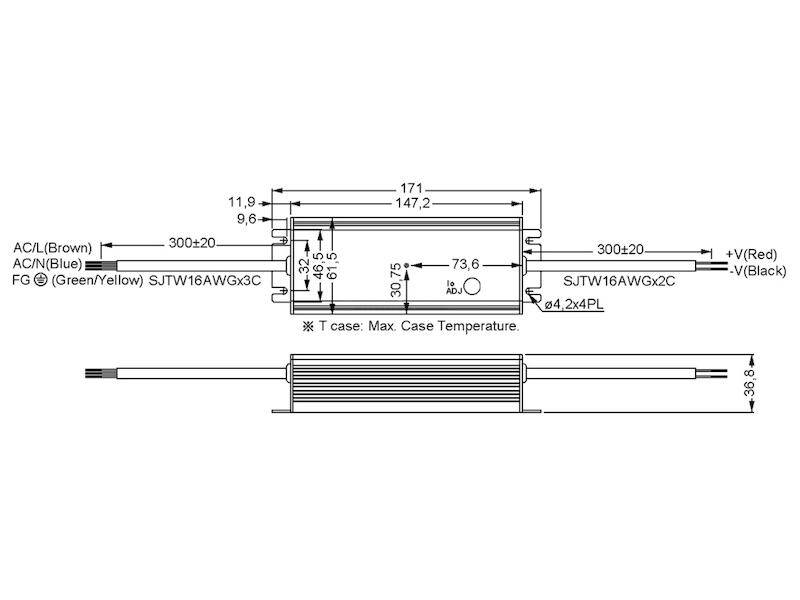 HLG-60H-20A - Mean Well Alimentatore LED 60 W Tensione Costante 20V - Dimmerabile IP65-1