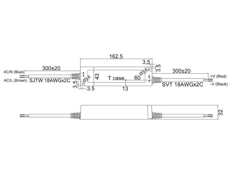LPF-60D-42 - Alimentatore LED Mean Well Corrente Costante - 60W - 42V - 1,43A - Dimmerabile-1