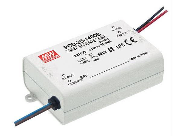 PCD-25-700B - Mean Well - Alimentatore LED 25W Corrente Costante CC 700 mA