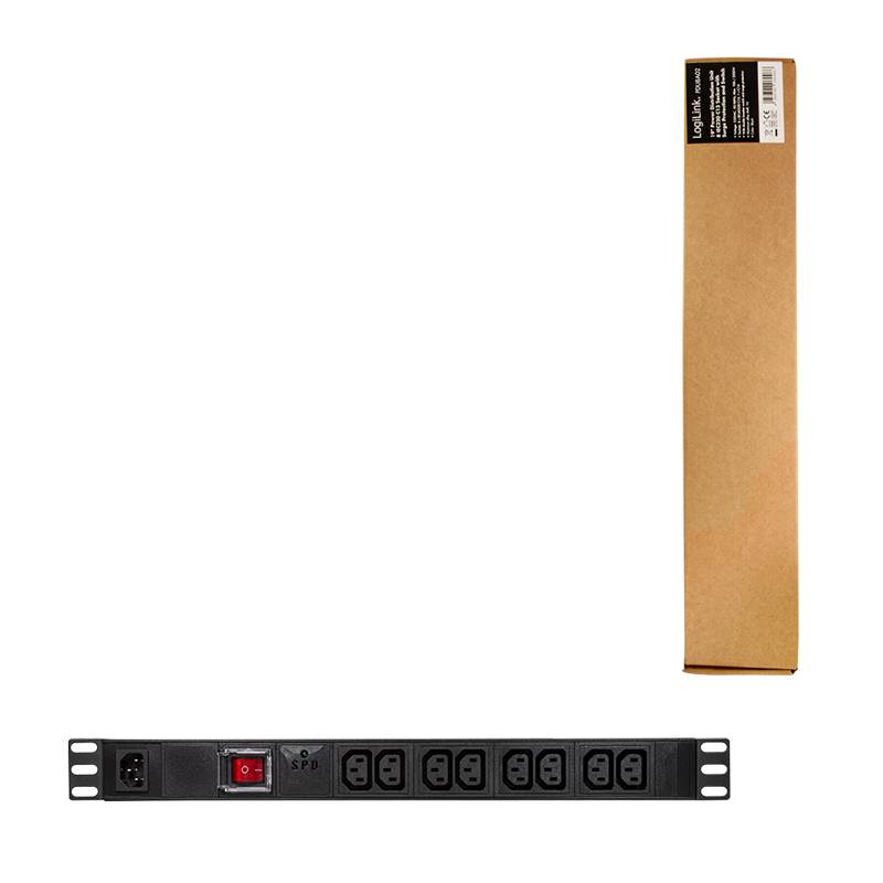 LogiLink - Stromverteilungseinheit (Rack - einbaufähig) - Wechselstrom 250 V - 2500 Watt - Eingabe, Eingang IEC 60320 C1-4