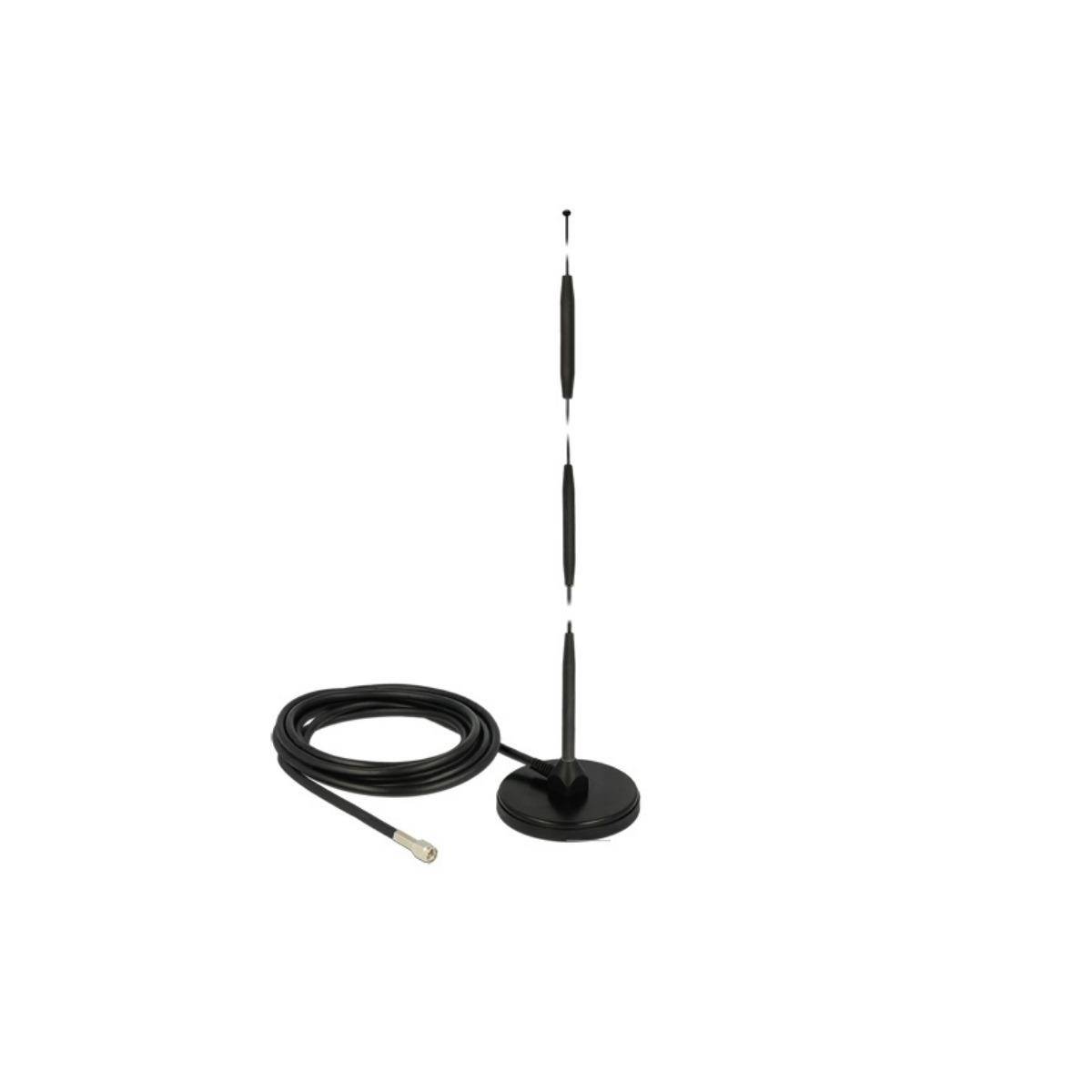 Delock GSM Antenne SMA Stecker 7 dBi starr omnidirektional mit magnetischem Standfuß und Anschlusskabel RG-58 3 m outdoo-0