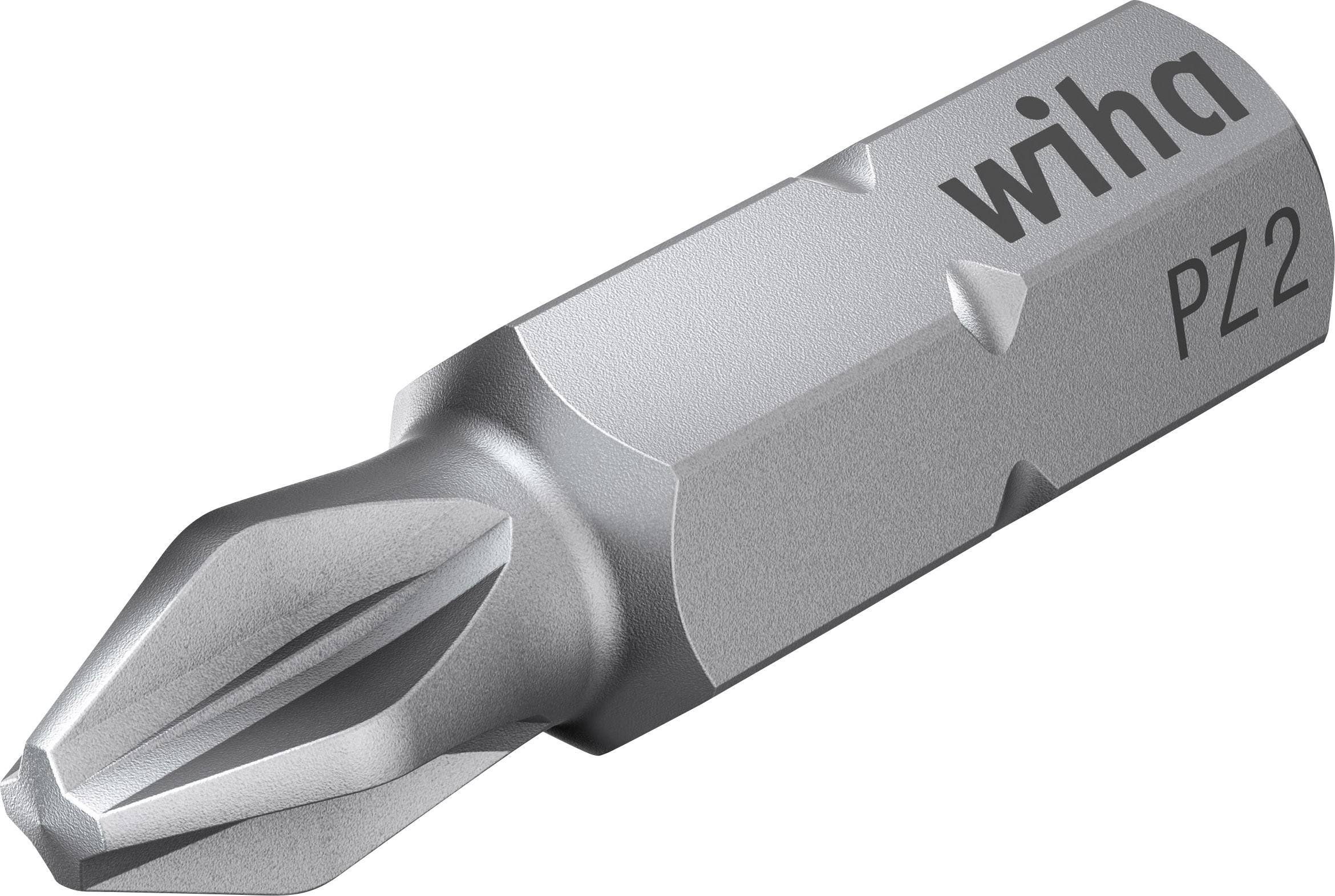 Bit per cacciavite argentato con incisione wiha PZ2.