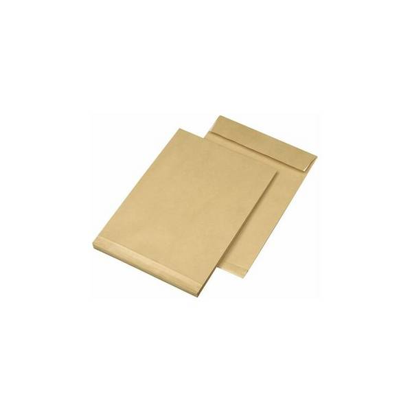 MAILmedia Faltenversandtasche C4, ohne Fenster, natron braun Haftklebung, 140 g/qm, mit Stehboden und Falte 40 mm, - 1 S