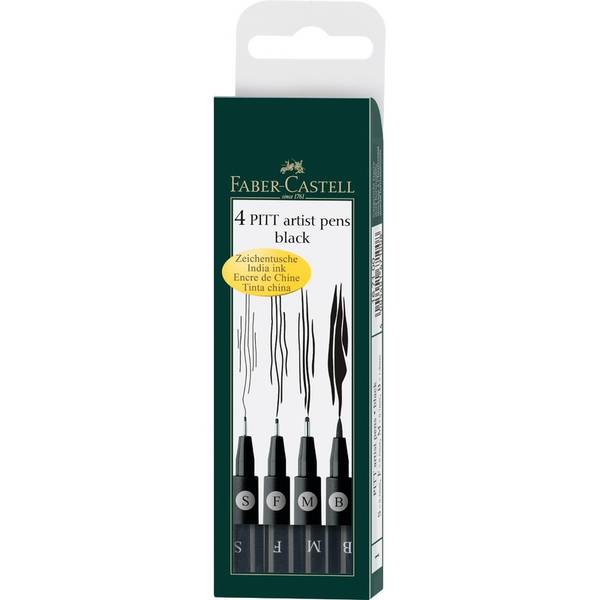 Faber-Castell 167100 penna tecnica Multi Nero 4 pz (Faber-Castell PITT artist - b?rstepen)