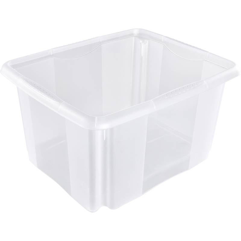 keeeper Aufbewahrungsbox "emil", 24 Liter, natur Dreh-/Stapelbox, mit Griffmulden, Farbe: natur-transparent, - 1 Stück (