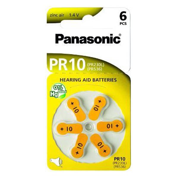 Batterie a Bottone per Protesi Acustiche PR10 PR230L PR536. 6pz-0