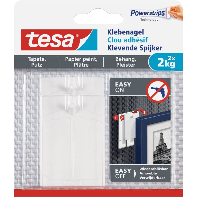 TESA 77776-00000 - Universal hook - Weiß - Klebestreifen - Putz - Innenraum - Sichtverpackung (77776-00000-00)-0