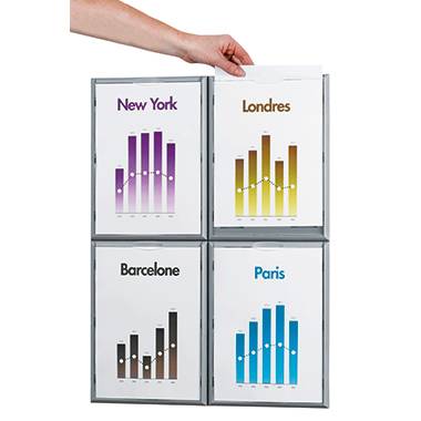PAPERFLOW Wandschild Info Display, DIN A3, Farbe: alu-grau Rahmen aus Polystyrol, Scheibe aus Kristallpolystyrol, - 1 St-3