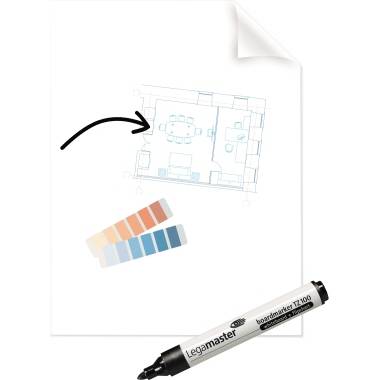 Legamaster Magic-Chart Clearboard pouch autoadesiva Trasparente Autoadesivo-1