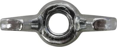 Dado ad ali metalliche, simmetrico con due ali piatte a sinistra e a destra, con un'apertura centrale rotonda al centro.