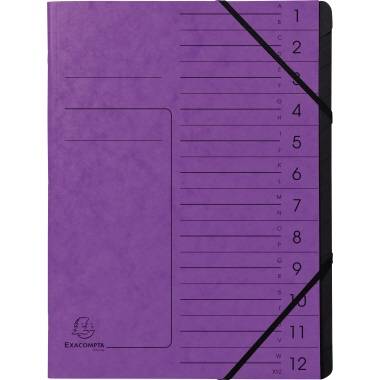 Cartelle Exacompta Cartelle Exacompta A4, vt, 12 pieghe DIN A4 12 pieghe viola-4