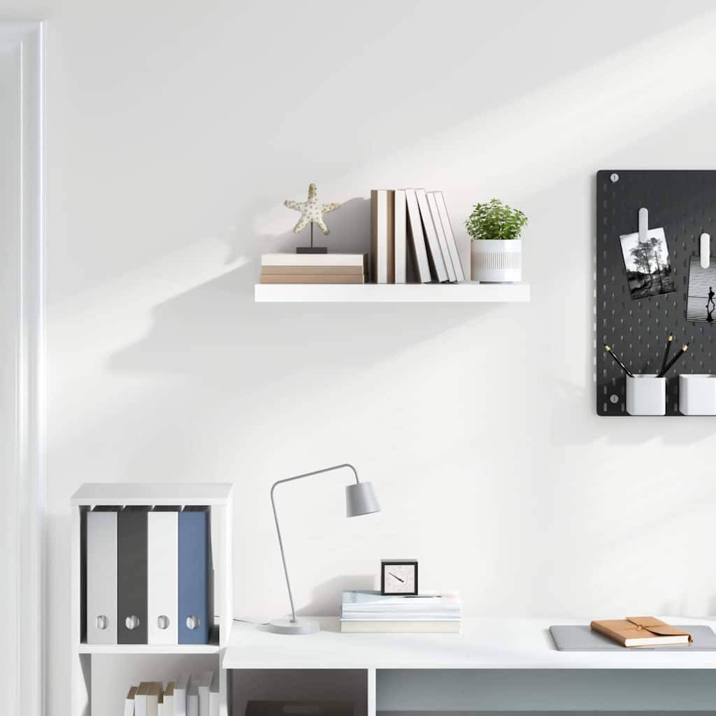 Scaffale a Parete Bianco Lucido 60x23,5x3,8 cm in MDF-3