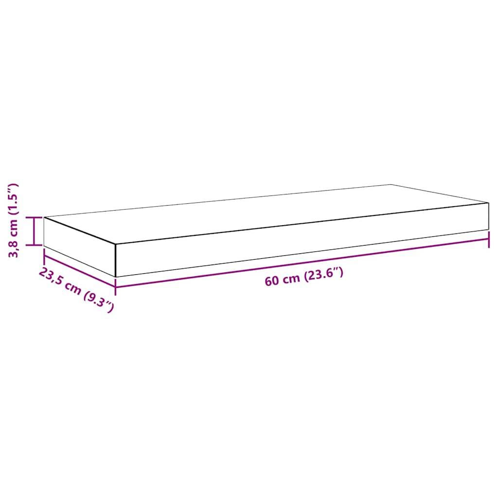 Scaffale a Parete Rovere 60x23,5x3,8 cm in MDF-1