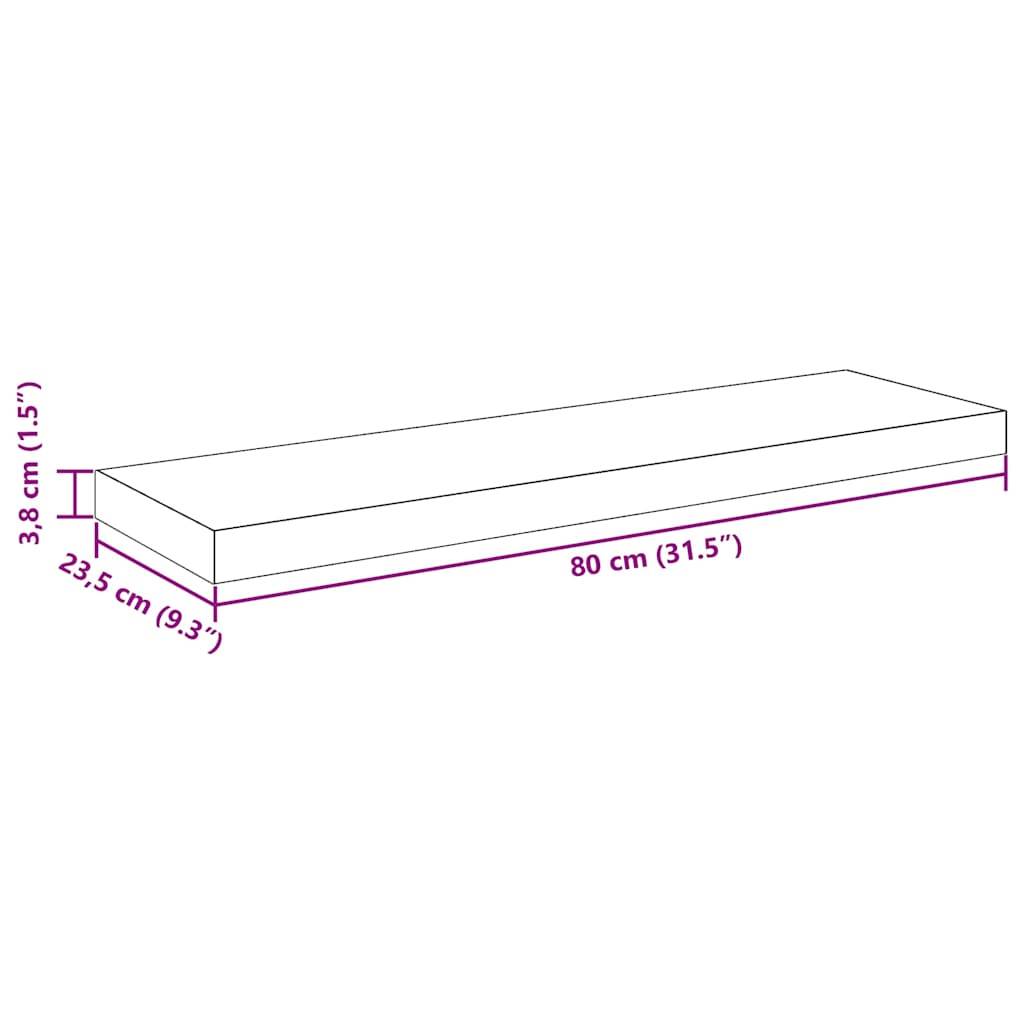 Scaffale a Parete Rovere 80x23,5x3,8 cm in MDF-4