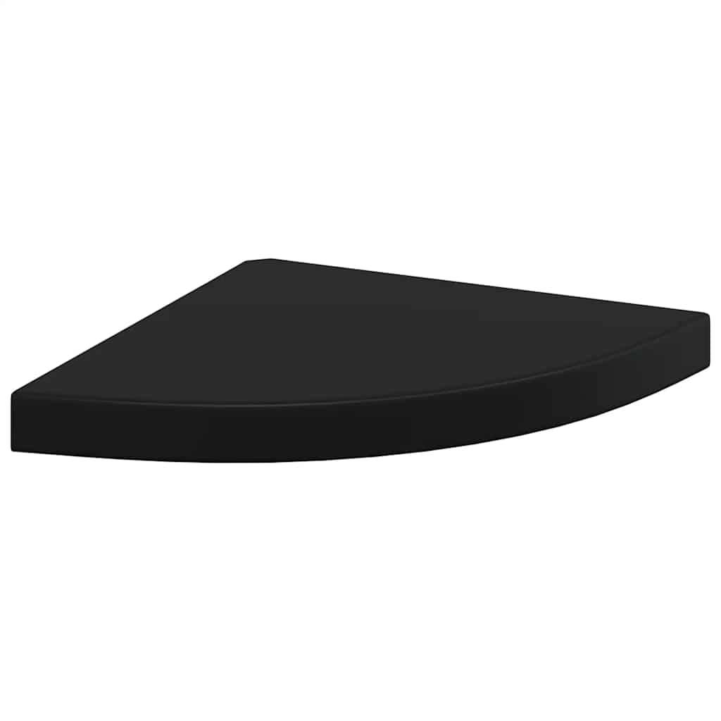 Scaffale Angolare a Parete Nero 35x35x3,8 cm in MDF-0