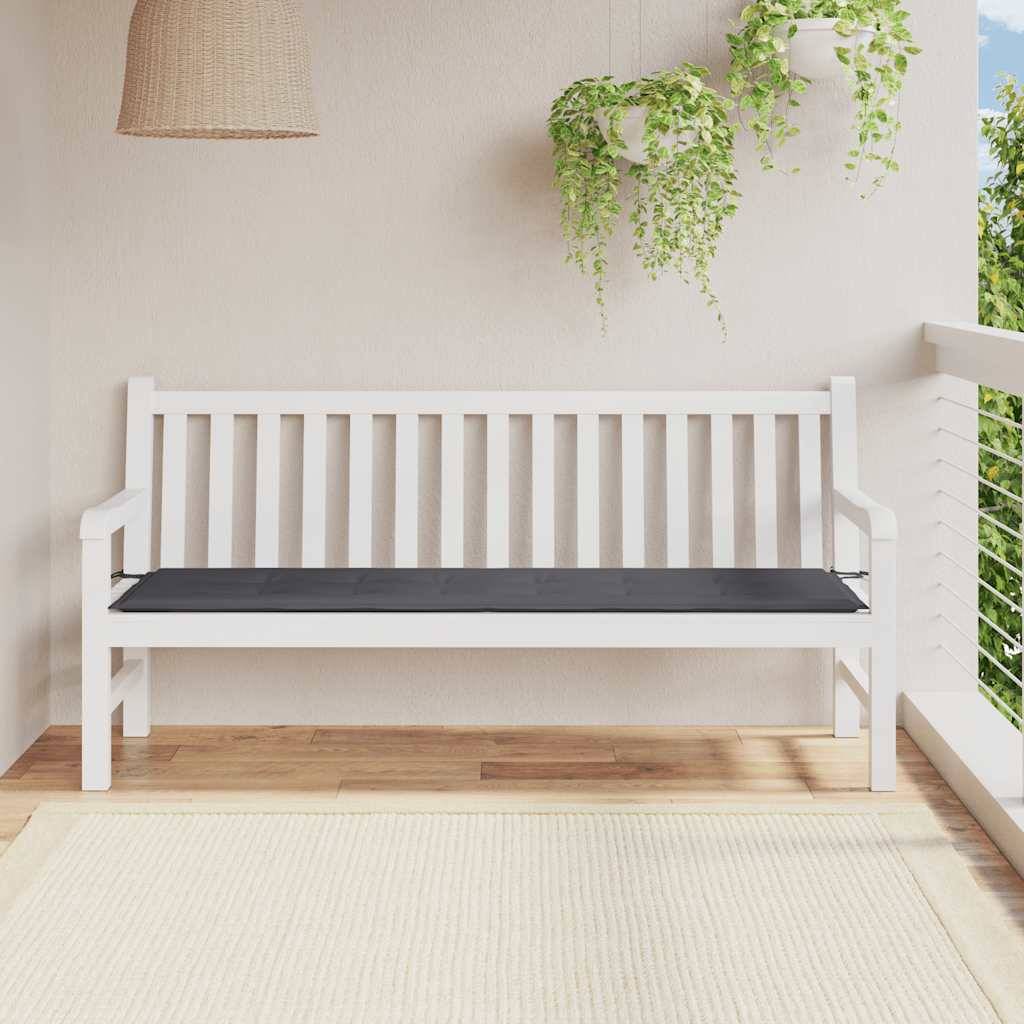 Cuscino per Panca Antracite 180x50x3 cm in Tessuto Oxford-0