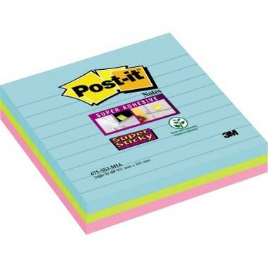 Post-It 675-3SSMIA pouch autoadesiva Quadrato Blu, Rosa, Giallo Autoadesivo