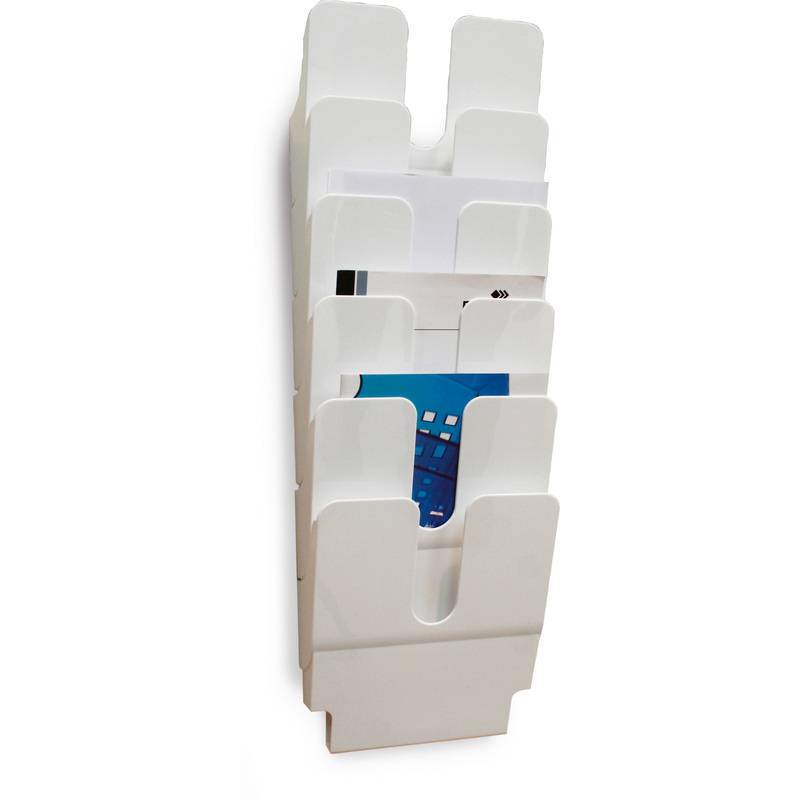 Portadepliant da parete DURABLE portadepliant da parete A4 verticale bianco DIN A4 verticale 6 volte bianco-0