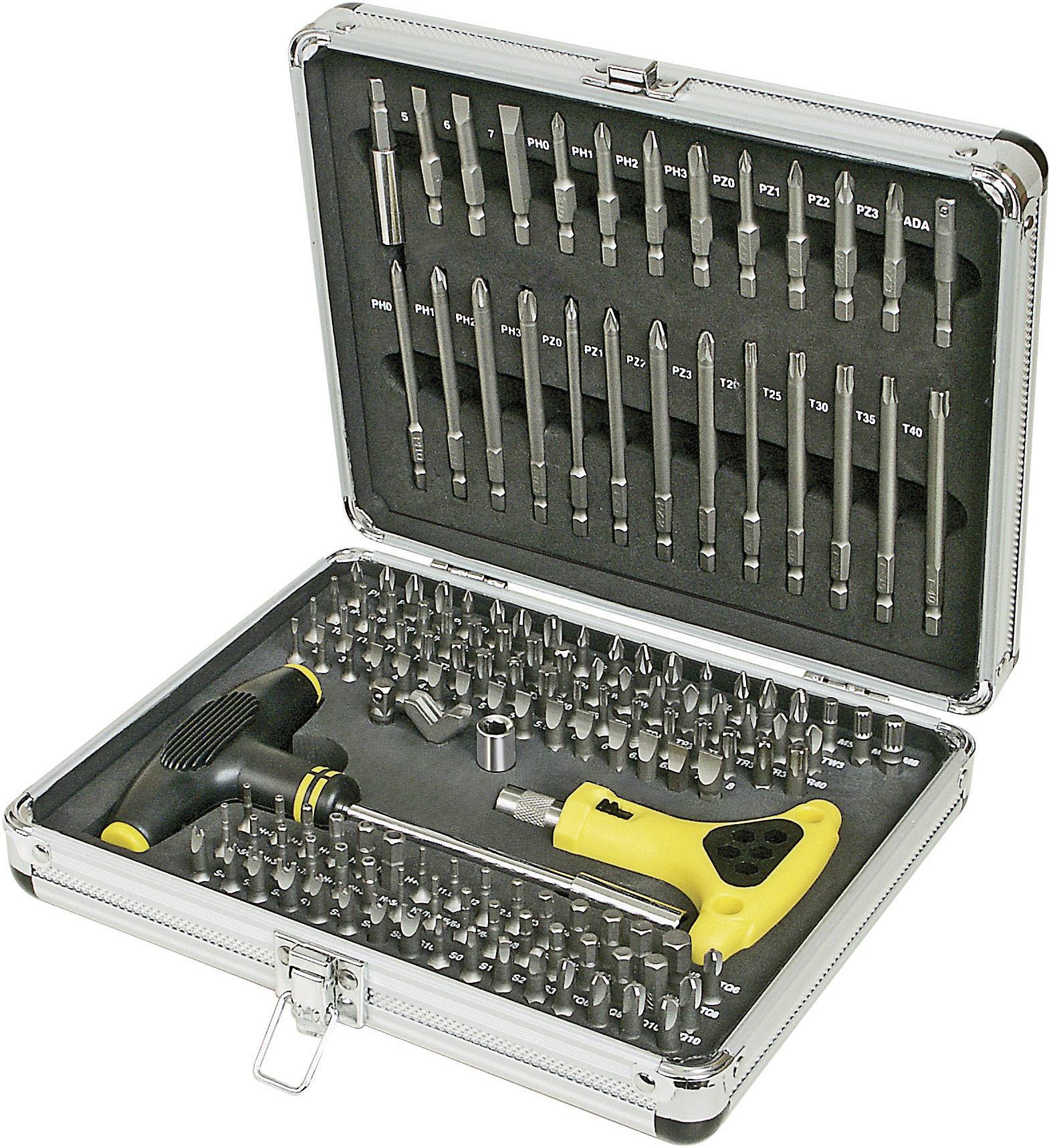 Basetech 814489 814489 Kit inserti 147 parti Taglio, Croce Phillips, Croce Pozidriv, Brugola interna, Profilo a T, Multidente XZN, Quadrato interno, TORQ, Tri-Wing incl. Cacciavite portainserti