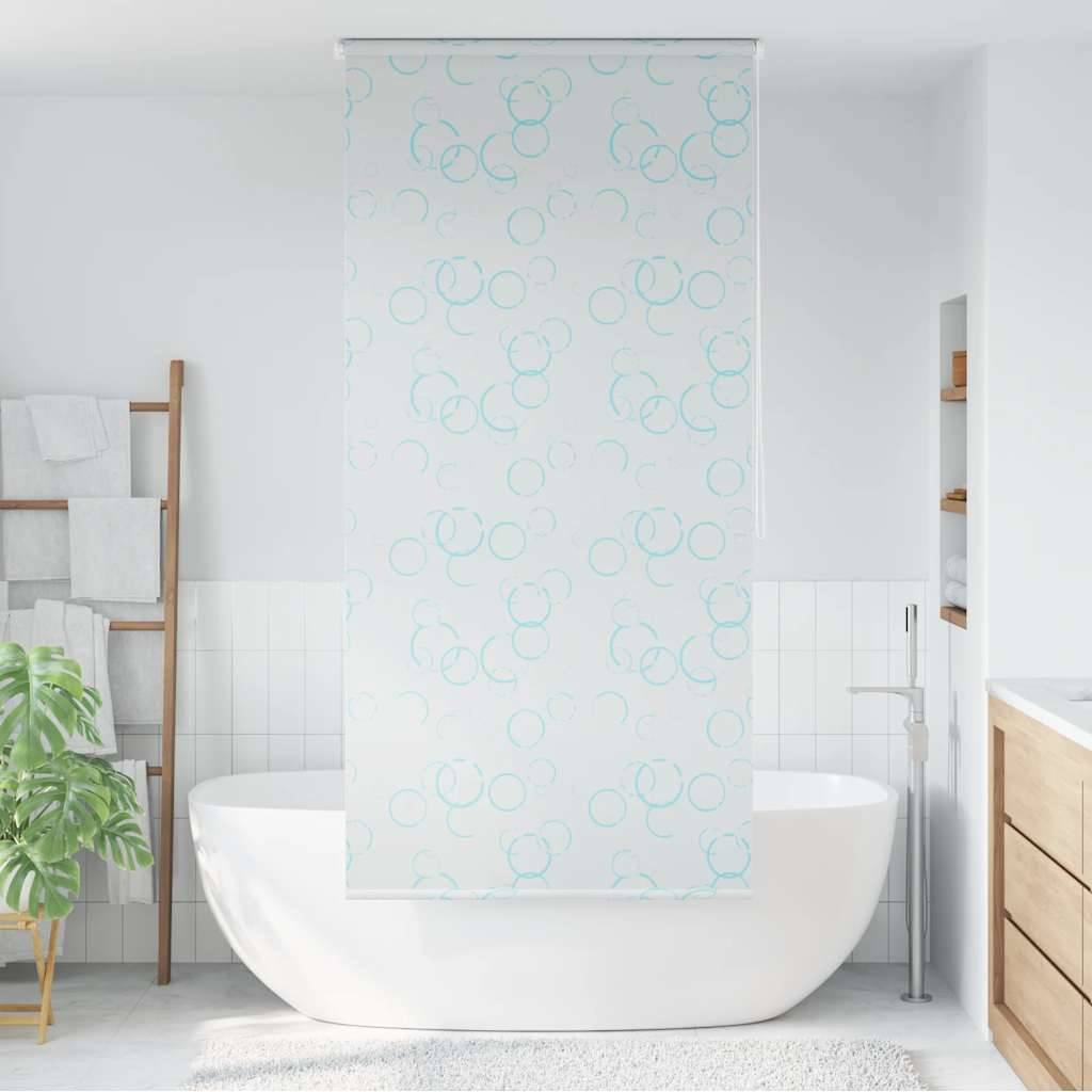 Tenda a Rullo per Doccia 120x240 cm con Motivo a Bolle