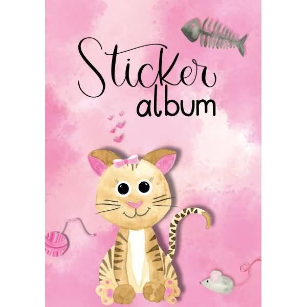 AVERY Zweckform ZDesign KIDS Stickeralbum "Katze", DIN A5 16 Blanko-Seiten, Papier, silikoniert zum Einkleben und - 1 St-0