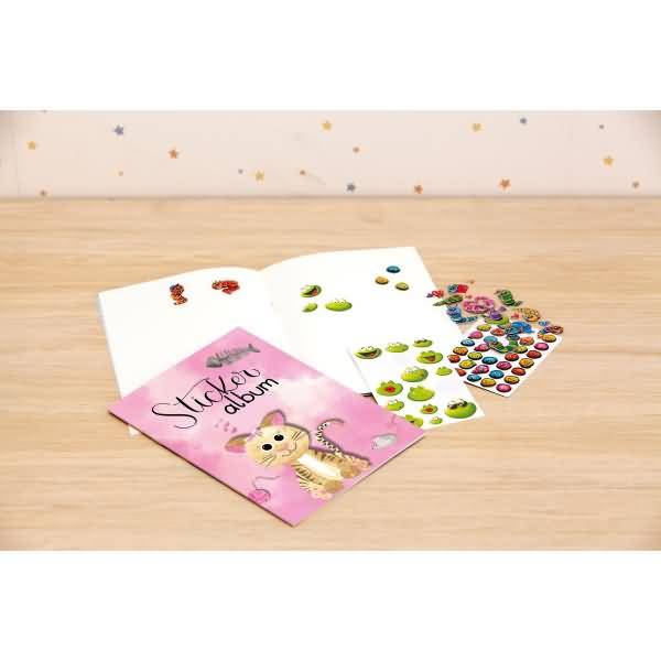 AVERY Zweckform ZDesign KIDS Stickeralbum "Katze", DIN A5 16 Blanko-Seiten, Papier, silikoniert zum Einkleben und - 1 St-1