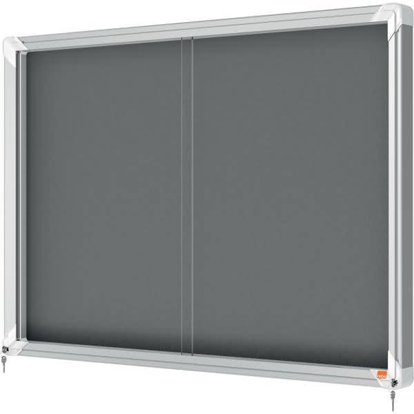 Nobo 1915336 bacheca per appunti Interno Grigio Alluminio (Nobo 1915336 8 x A4 Premium+ lockable Notice Board with Grey-1