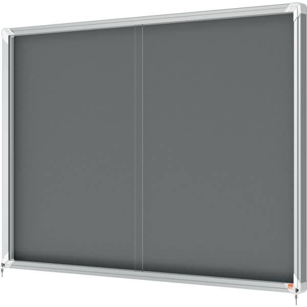 Nobo 1915338 bacheca per appunti Interno Grigio Alluminio (Nobo 1915338 18 x A4 Premium+ lockable Notice Board with Grey-1
