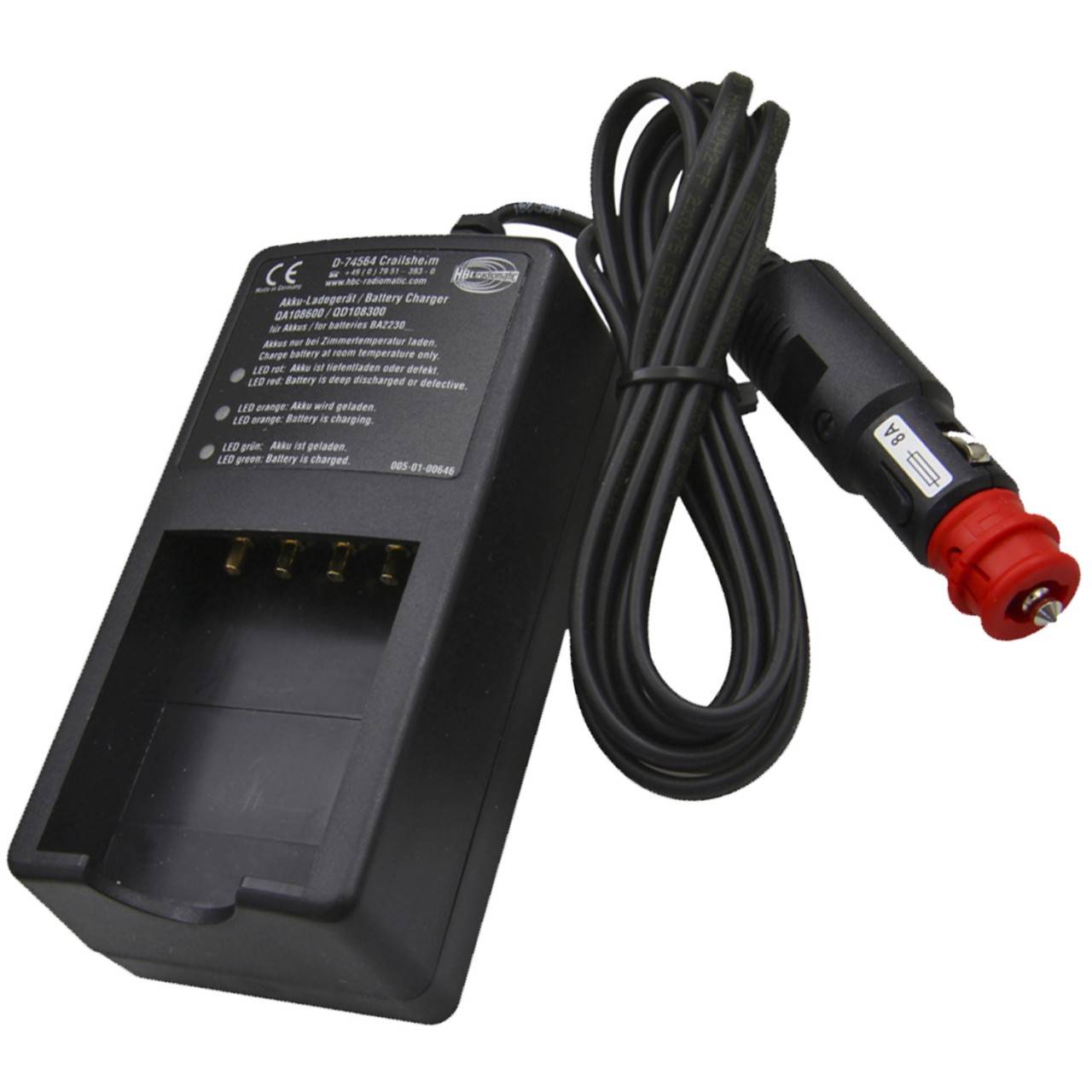 Caricabatteria da auto originale HBC 10-30 volt QD108300 incluso cavo di ricarica per batteria BA223000-0