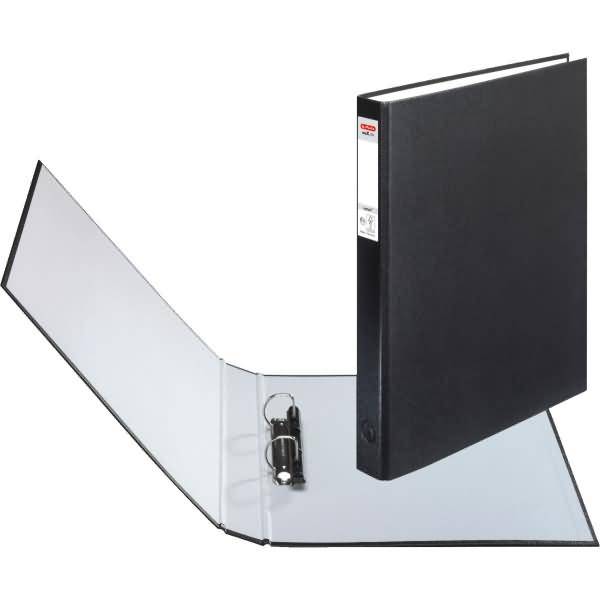herlitz Ringbuch, DIN A4, 2-Bügel-Reißmechanik, schwarz Rückenbreite: 37 mm, Füllhöhe: 18 mm, eckige Mechanik (5364138)-0
