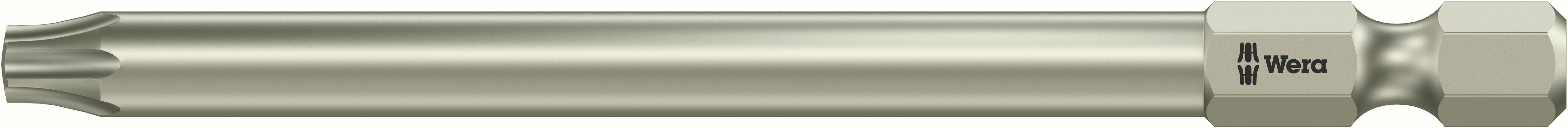 Cacciavite Wera con impugnatura lunga, testa Torx, colore argento.