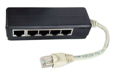 EFB-Elektronik ISDN 5-fach Adapter, RJ45 Stecker / 5 x RJ45 Buchse, terminiert Hersteller: EFB Elektronik (K5117.015)-0
