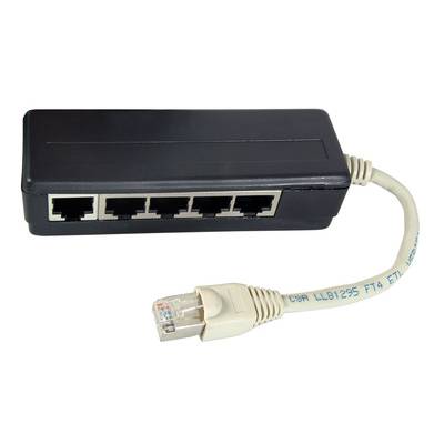 EFB-Elektronik ISDN 5-fach Adapter, RJ45 Stecker / 5 x RJ45 Buchse, terminiert Hersteller: EFB Elektronik (K5117.015)-0