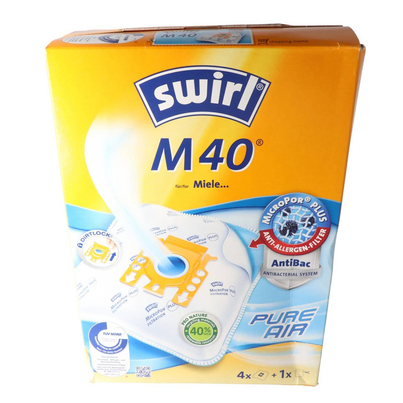 Borsa per aspirapolvere Swirl M40 (M54) MicroPor Plus per aspirapolvere Miele e Hoover-1