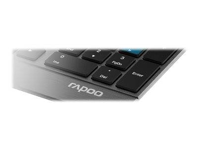 Rapoo 9900M - Tastatur-und-Maus-Set - kabellos - 2.4 GHz, Bluetooth 4.0, Bluetooth 3.0 - Deutsch - Schwarz-1