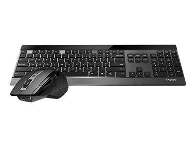 Rapoo 9900M - Tastatur-und-Maus-Set - kabellos - 2.4 GHz, Bluetooth 4.0, Bluetooth 3.0 - Deutsch - Schwarz-2
