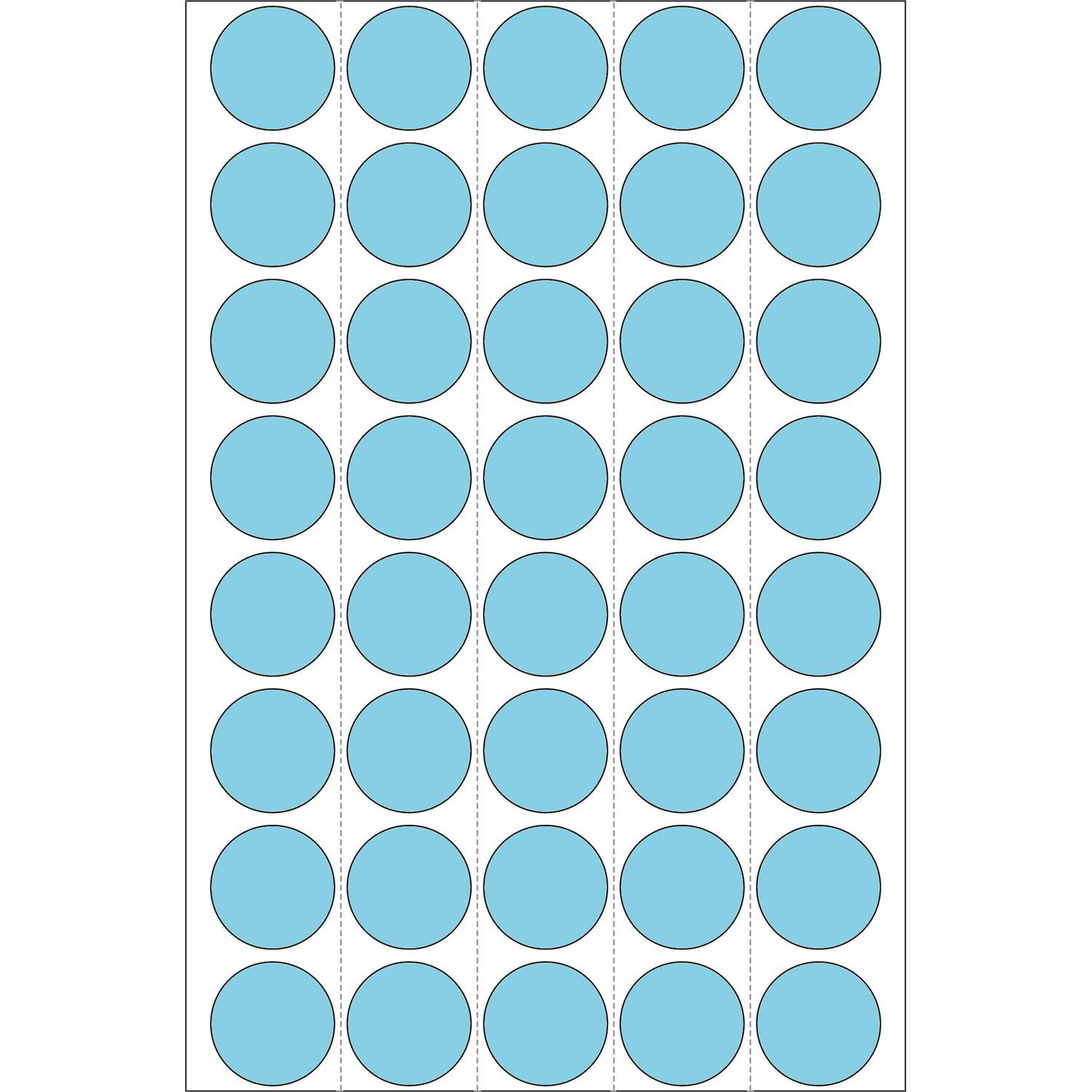 HERMA - Selbstklebende Papieretiketten, rund - Blau - 19 mm rund 1280 Etikett(en) (32 Bogen x 40) (2253)-3