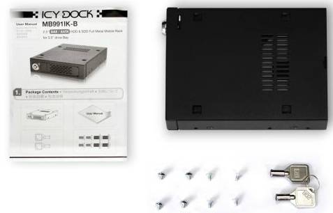IcyDock ToughArmor MB991IK-B - Rugged Full Metal 2.5? SAS/SATA HDD & SSD Mobile Rack for External 3.5" Drive Bay-4