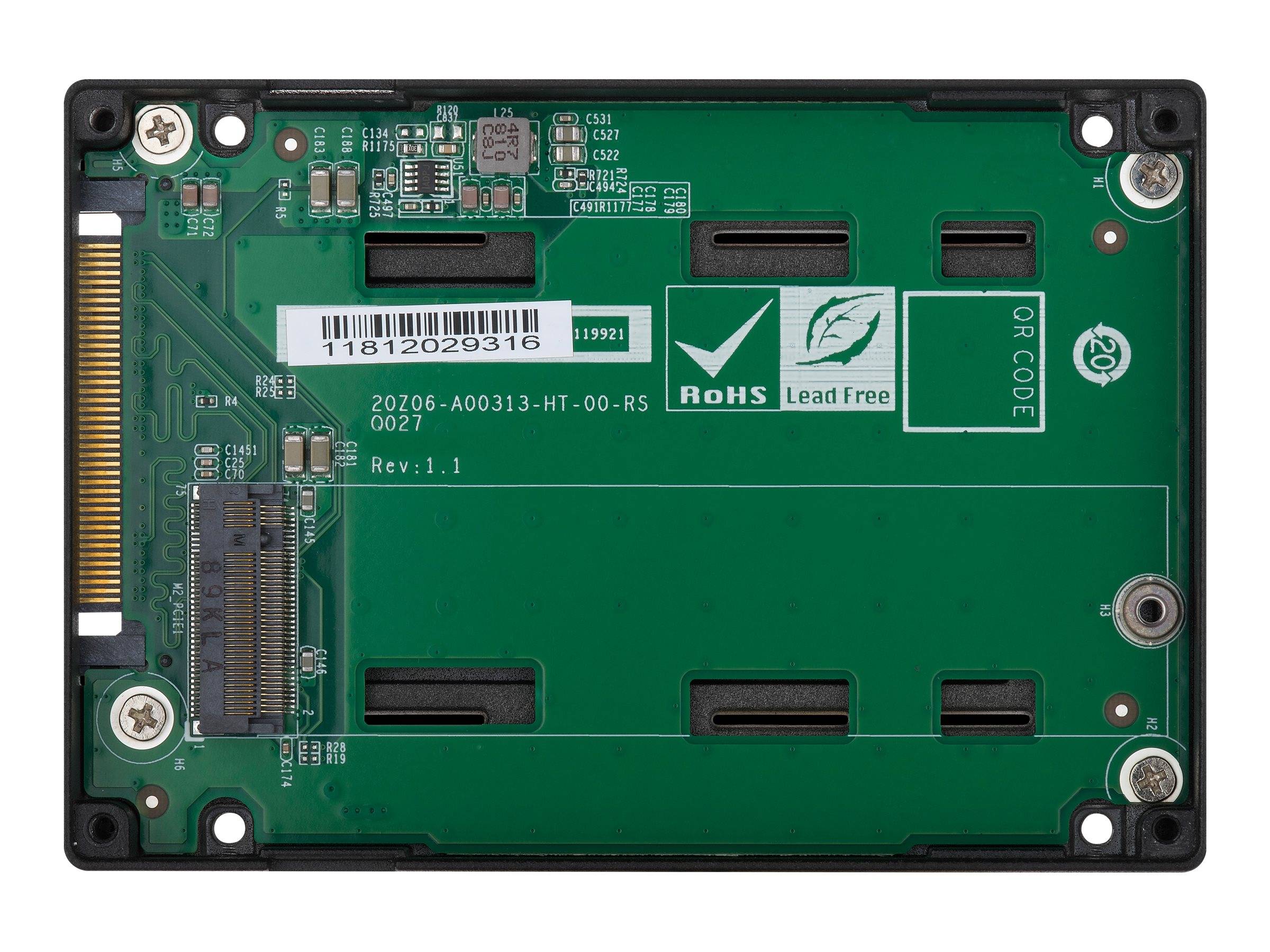 Adattatore QNAP per usare un SSD M.2 PCIe NVMe in un vano unit SSD U.2 PCIe NVMe per PC e NAS-1