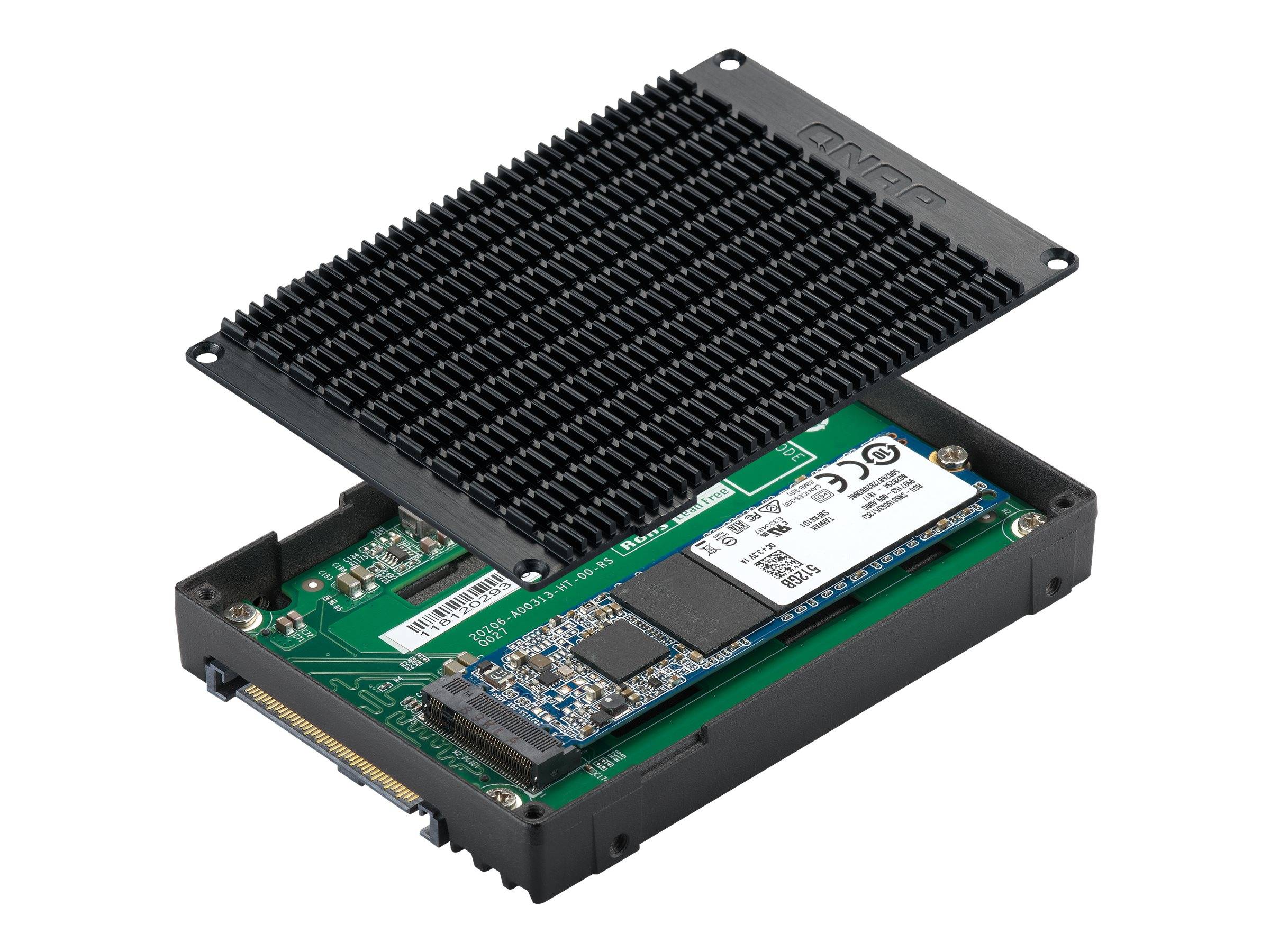Adattatore QNAP per usare un SSD M.2 PCIe NVMe in un vano unit SSD U.2 PCIe NVMe per PC e NAS-3