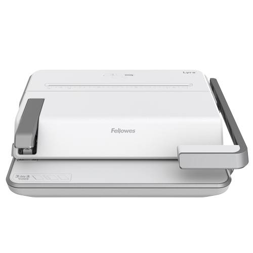 Fellowes 3-in-1-Multifunktions-Bindegerät Lyra, weiß/silber Binden, Heften & Lochen in einem Gerät, für Format DIN A4/ --4